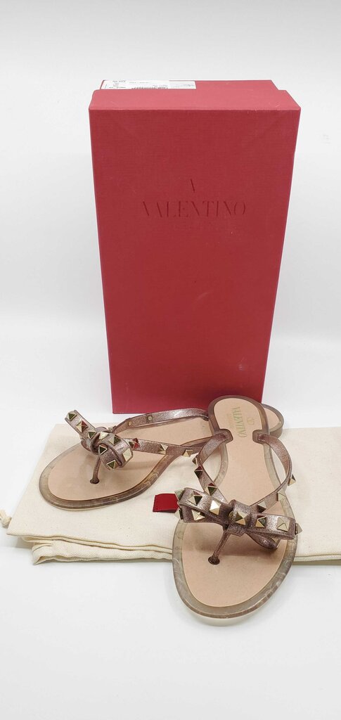 Valentino Rockstud PVC Pump Flat Thong Sandals