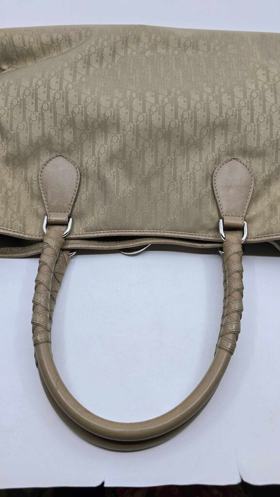 Christian Dior beige Diorissimo canvas and leather tote bag from the 2007 collection by John Galliano