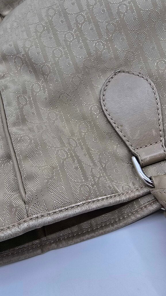 Christian Dior beige Diorissimo canvas and leather tote bag from the 2007 collection by John Galliano