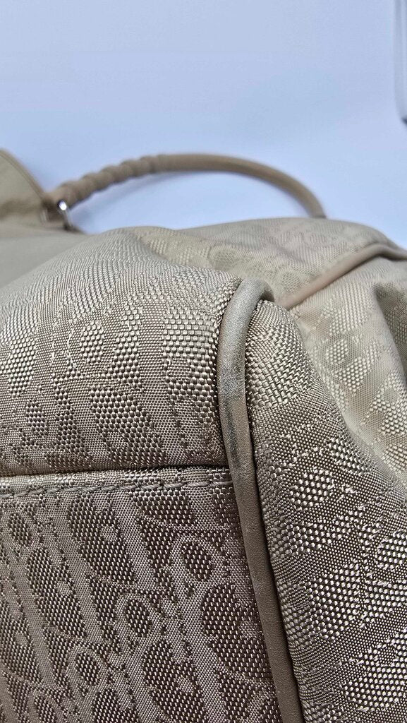 Christian Dior beige Diorissimo canvas and leather tote bag from the 2007 collection by John Galliano