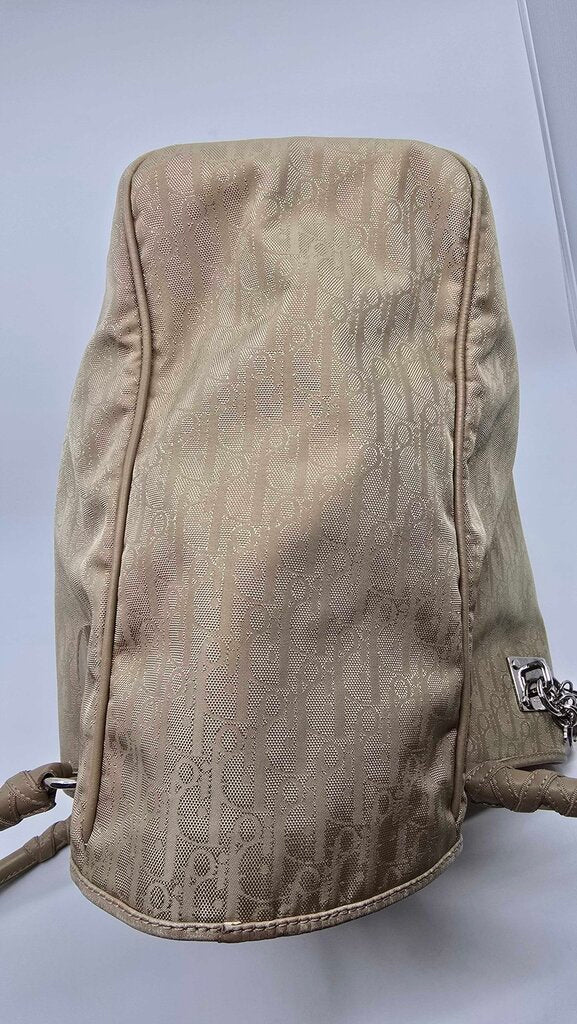 Christian Dior beige Diorissimo canvas and leather tote bag from the 2007 collection by John Galliano