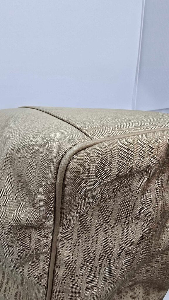 Christian Dior beige Diorissimo canvas and leather tote bag from the 2007 collection by John Galliano