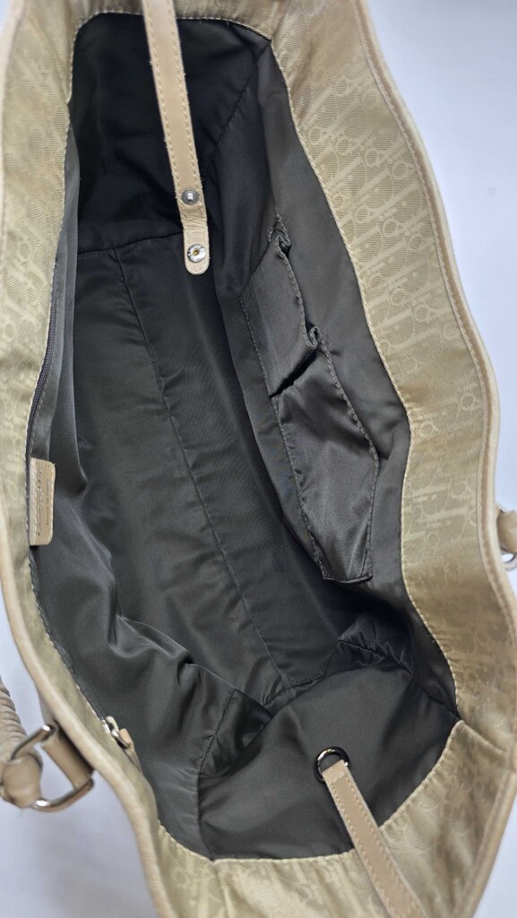 Christian Dior beige Diorissimo canvas and leather tote bag from the 2007 collection by John Galliano