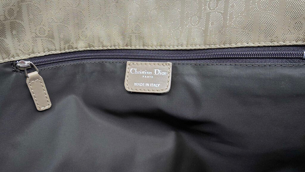 Christian Dior beige Diorissimo canvas and leather tote bag from the 2007 collection by John Galliano