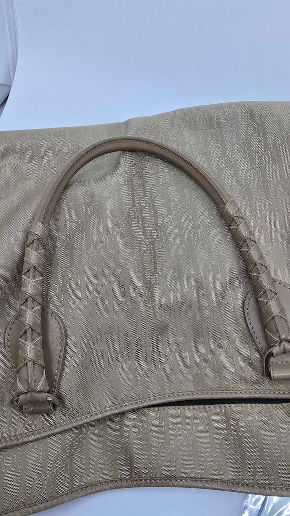 Christian Dior beige Diorissimo canvas and leather tote bag from the 2007 collection by John Galliano