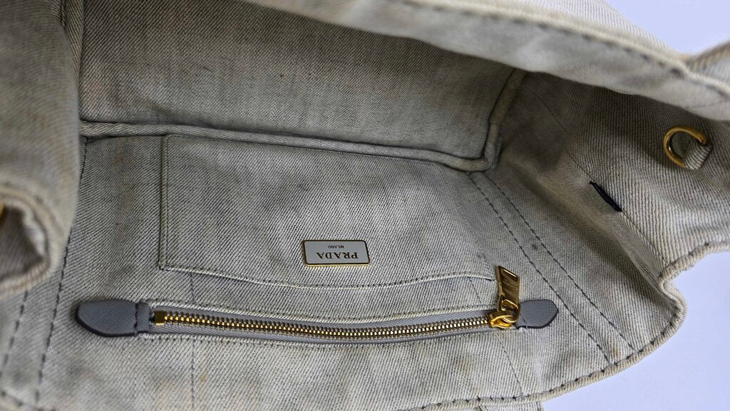 Prada canapa tote with strap