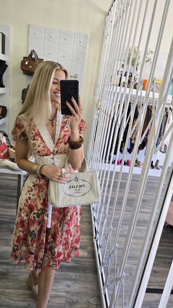Prada canapa tote with strap