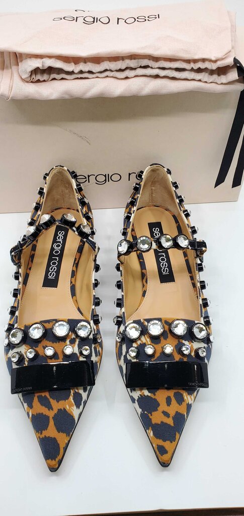 Sergio Rossi sr1 leopard print embellished flats