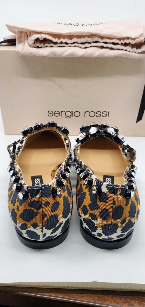 Sergio Rossi sr1 leopard print embellished flats