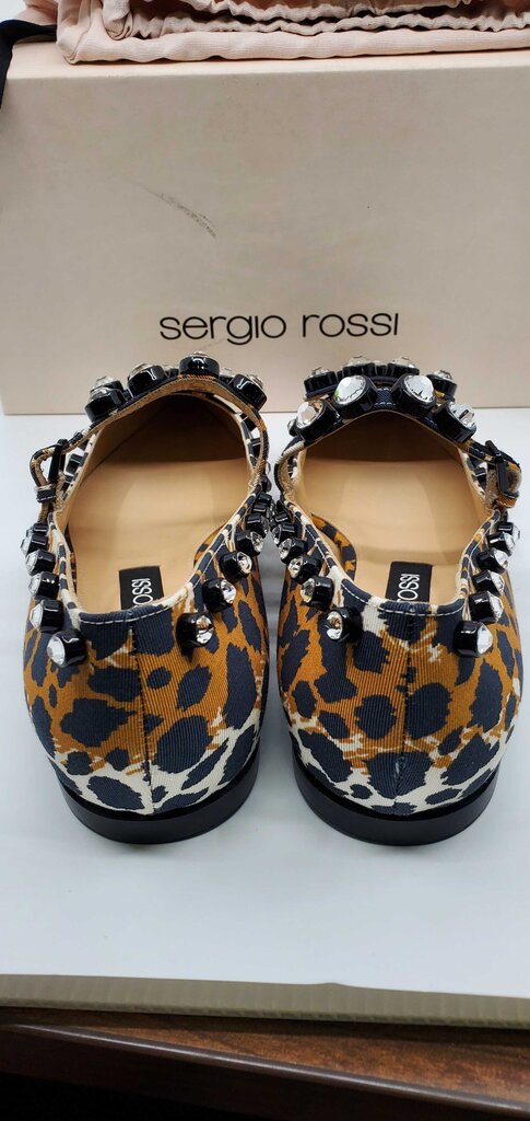 Sergio Rossi sr1 leopard print embellished flats