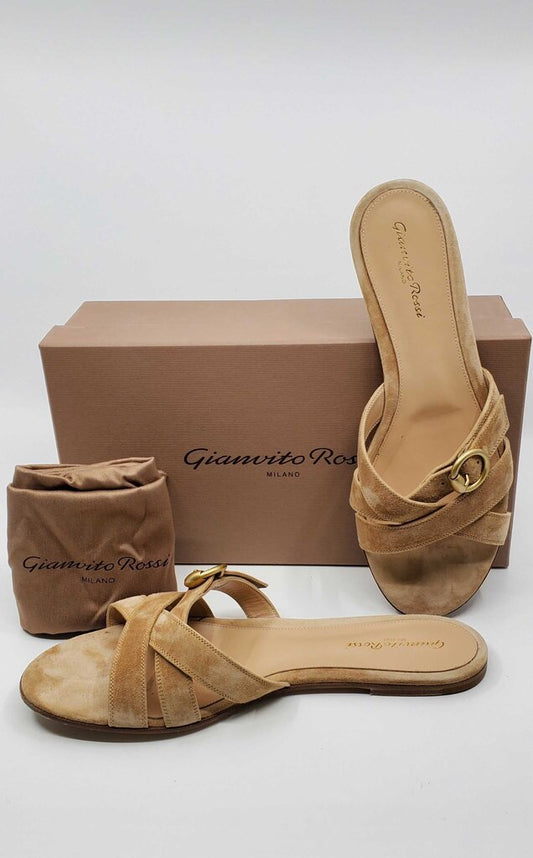 Gianvito Rossi Beya suede flat sandals