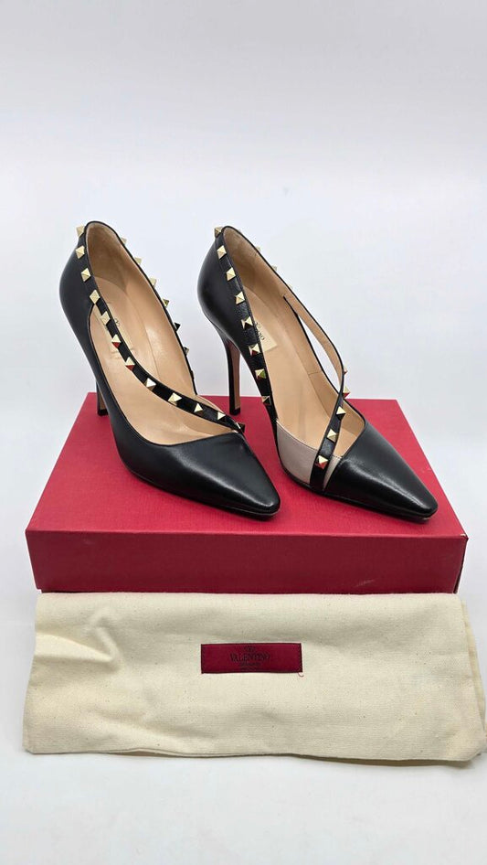 Valentino Garavani Rockstud leather d'Orsay pumps