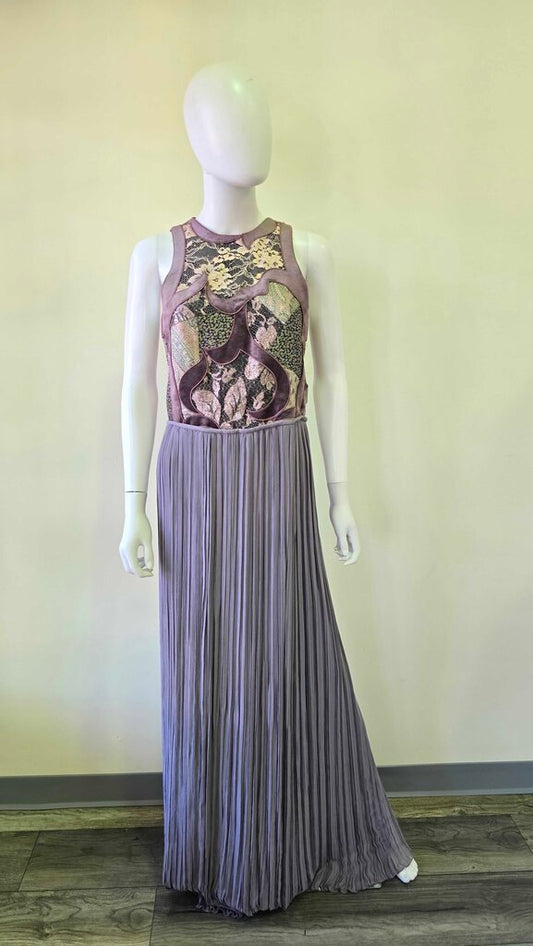 Lanvin sleeveless maxi dress with embroidered lace details