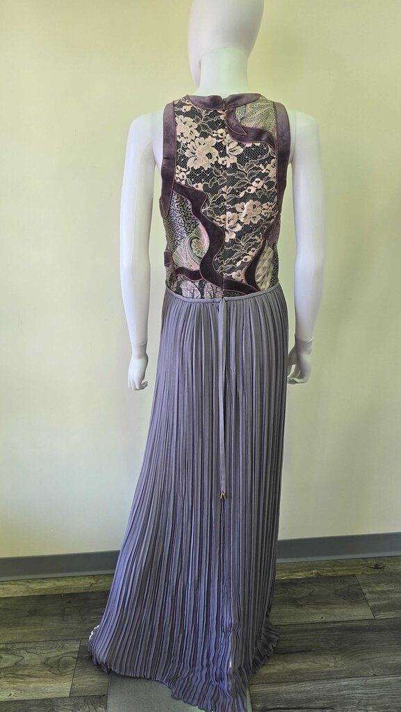 Lanvin sleeveless maxi dress with embroidered lace details