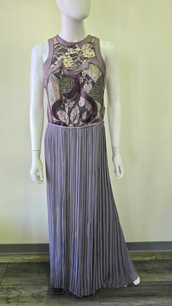 Lanvin sleeveless maxi dress with embroidered lace details