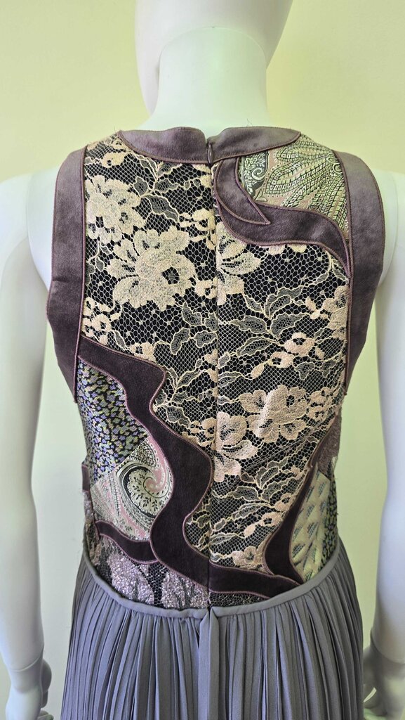 Lanvin sleeveless maxi dress with embroidered lace details