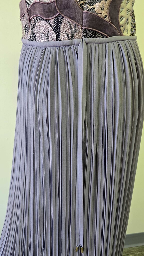 Lanvin sleeveless maxi dress with embroidered lace details