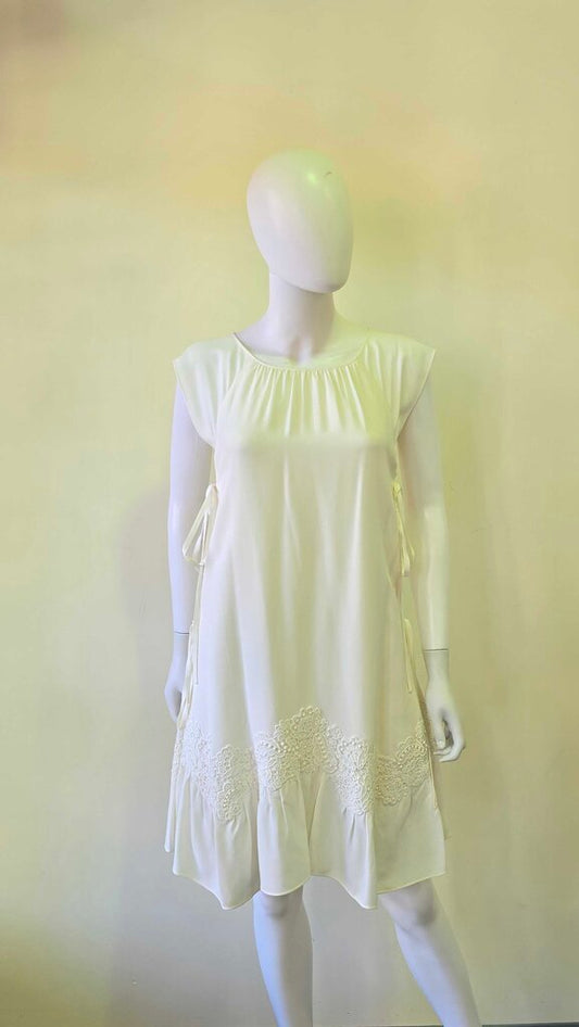 Chloe mini dress with ruffle lace bottom-