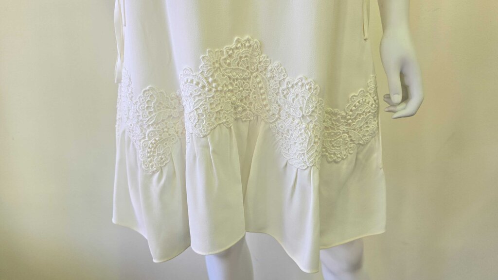 Chloe mini dress with ruffle lace bottom-