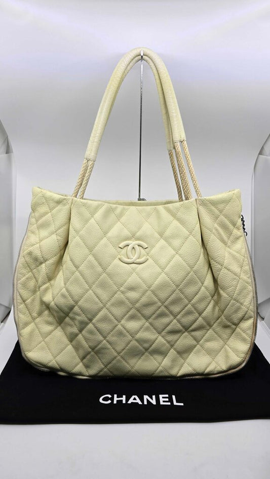 Chanel large expandable shopping tote