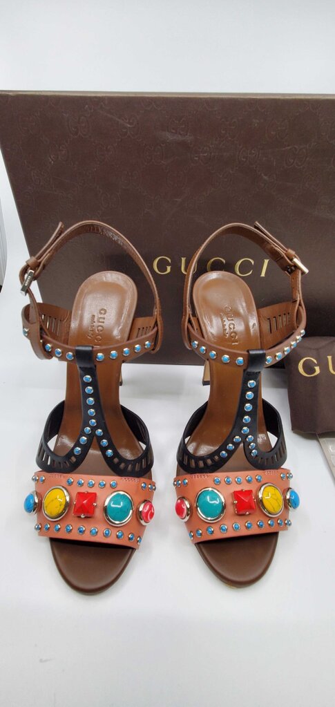 Gucci Lifford Cameo Pink brown high heel sandals