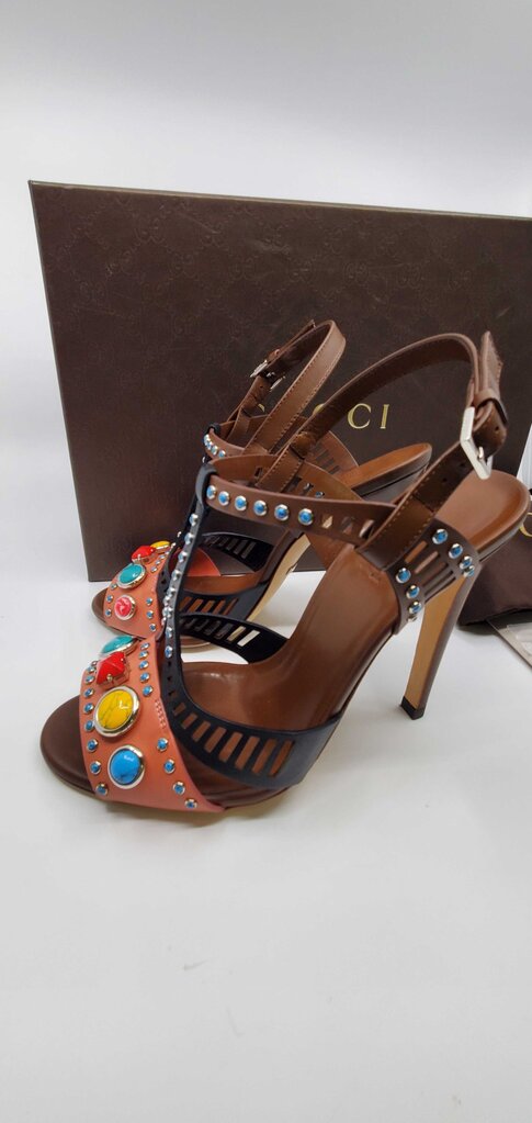 Gucci Lifford Cameo Pink brown high heel sandals
