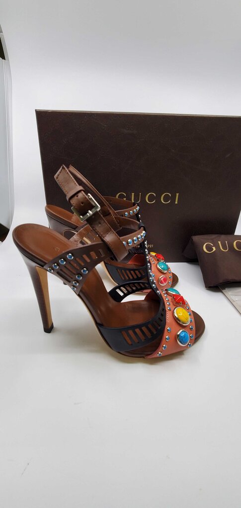 Gucci Lifford Cameo Pink brown high heel sandals