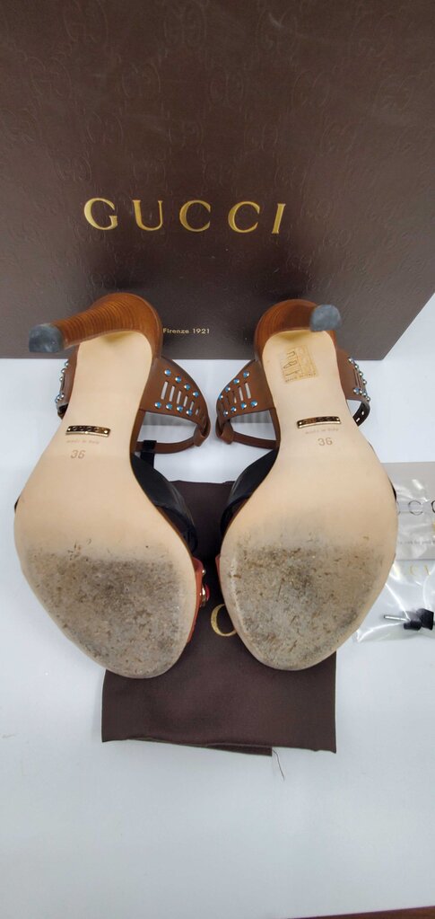Gucci Lifford Cameo Pink brown high heel sandals