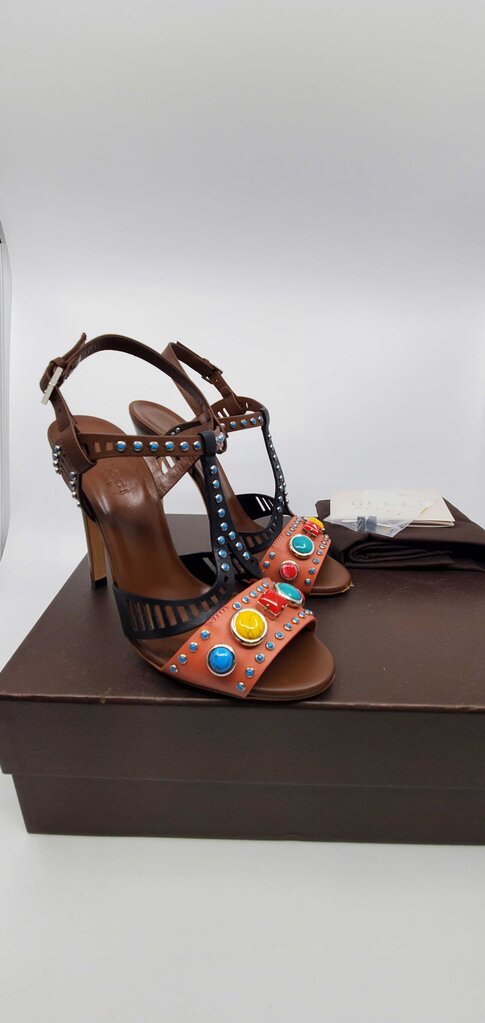 Gucci Lifford Cameo Pink brown high heel sandals