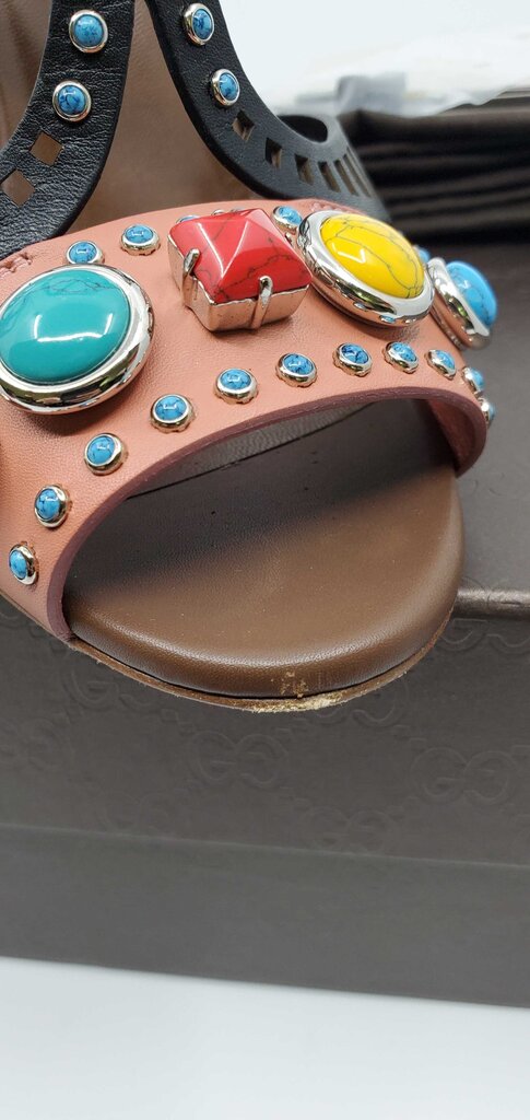 Gucci Lifford Cameo Pink brown high heel sandals