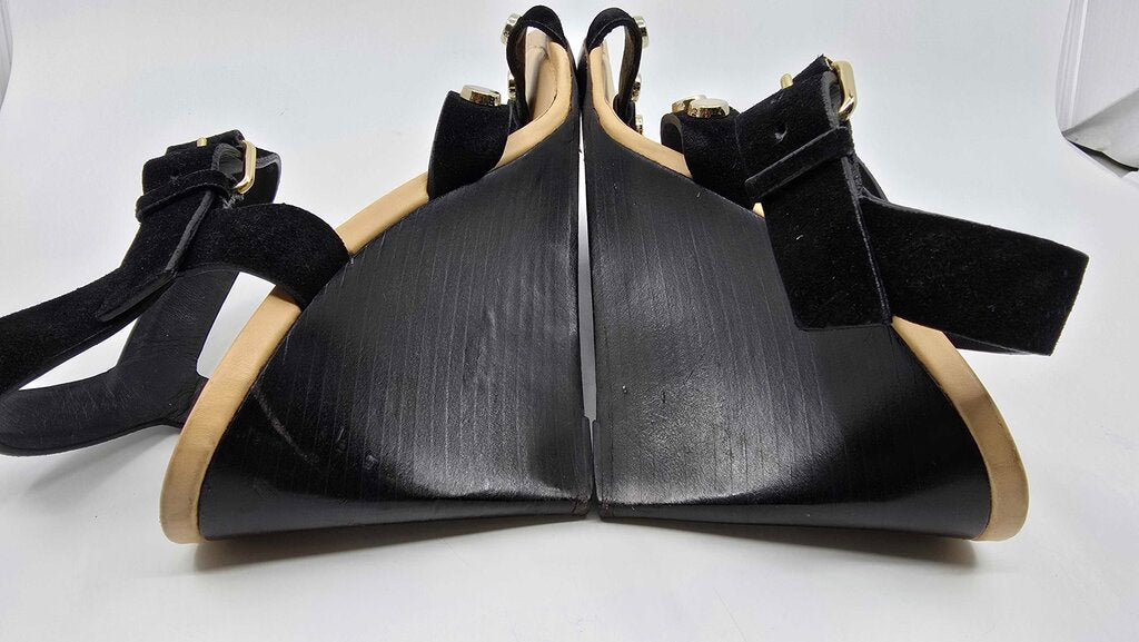 Balenciaga Leather Studded Accent T-Strap Sandals