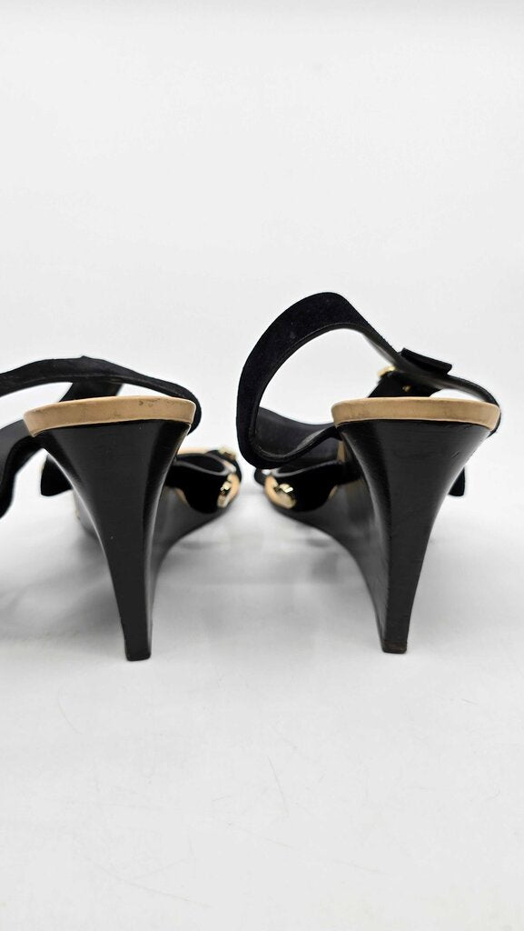 Balenciaga Leather Studded Accent T-Strap Sandals