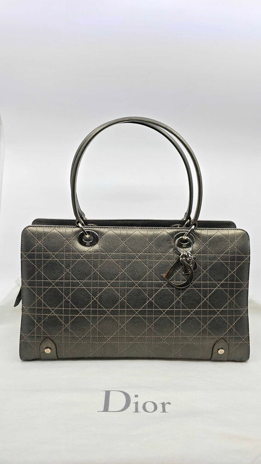 Dior Metallic Calfskin Cannage East West Lady Dior