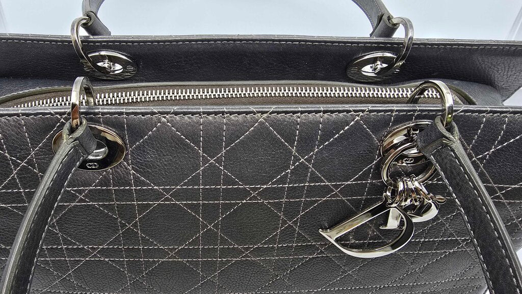 Dior Metallic Calfskin Cannage East West Lady Dior