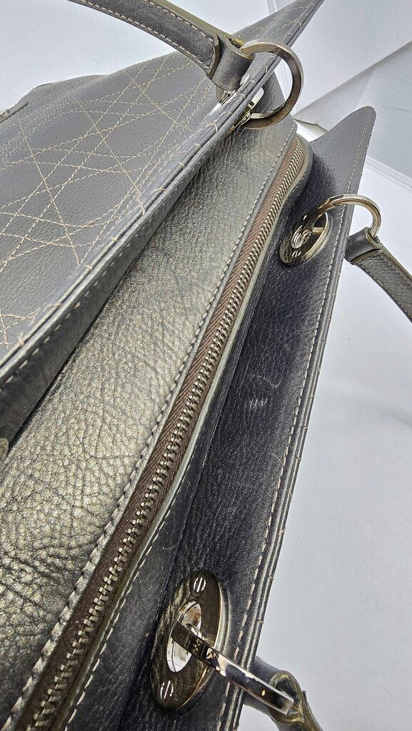 Dior Metallic Calfskin Cannage East West Lady Dior