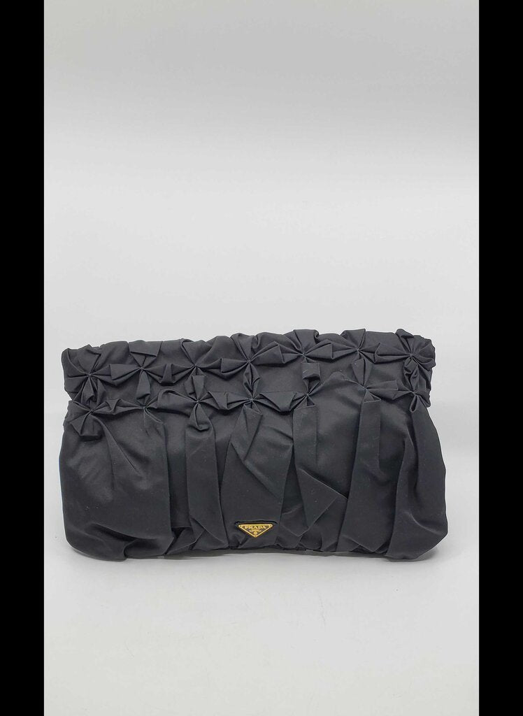 Prada Tessuto Gaufre Pleated Nylon Clutch