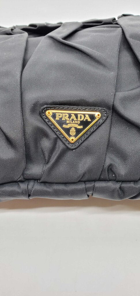 Prada Tessuto Gaufre Pleated Nylon Clutch