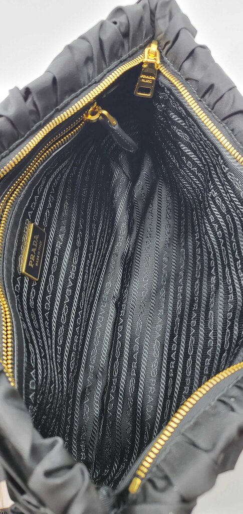 Prada Tessuto Gaufre Pleated Nylon Clutch