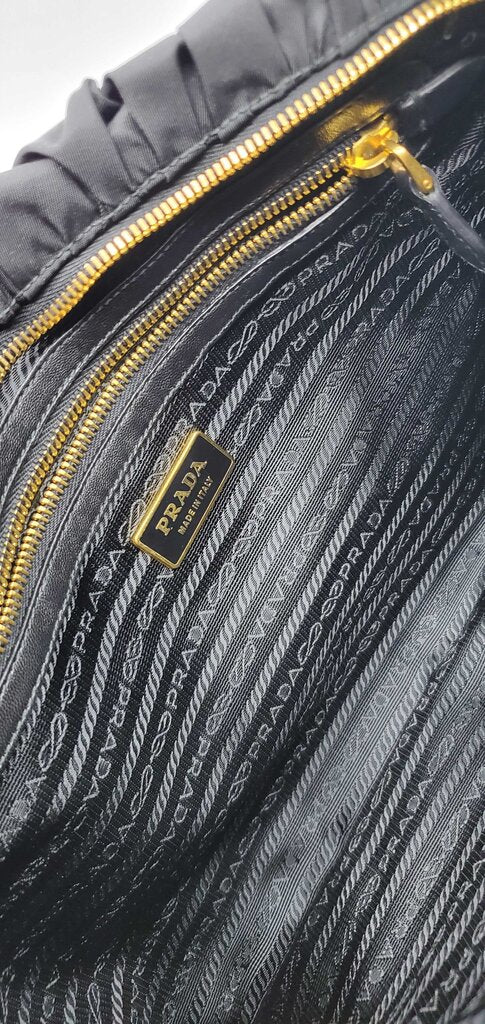 Prada Tessuto Gaufre Pleated Nylon Clutch