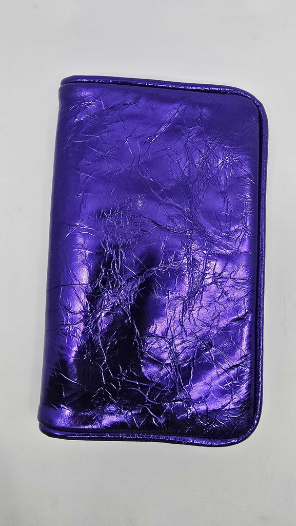 Marc Jacobs Metallic Blue Crinkled Patent Leather Fergie Clutch