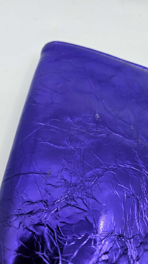 Marc Jacobs Metallic Blue Crinkled Patent Leather Fergie Clutch