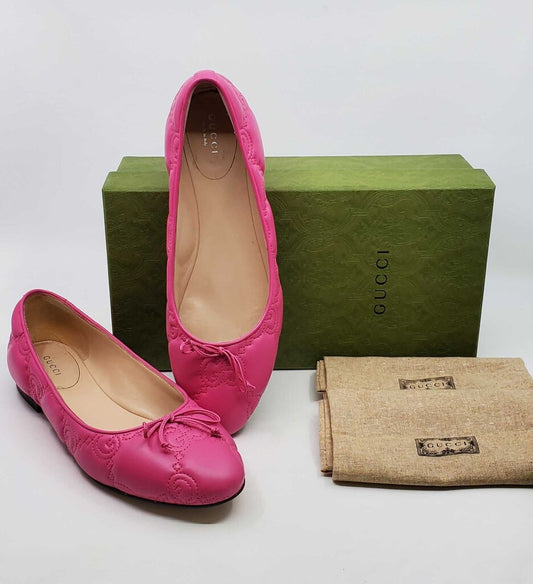 Gucci Quilted GG leather ballet flats