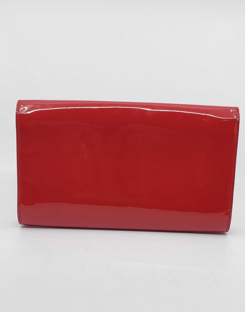 YSL Patent Monogram Large Belle De Jour Clutch in Red