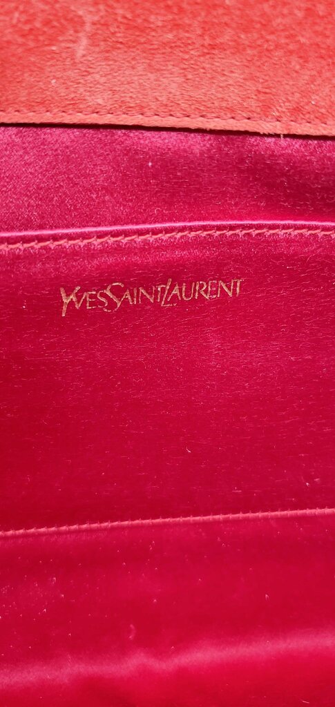 YSL Patent Monogram Large Belle De Jour Clutch in Red