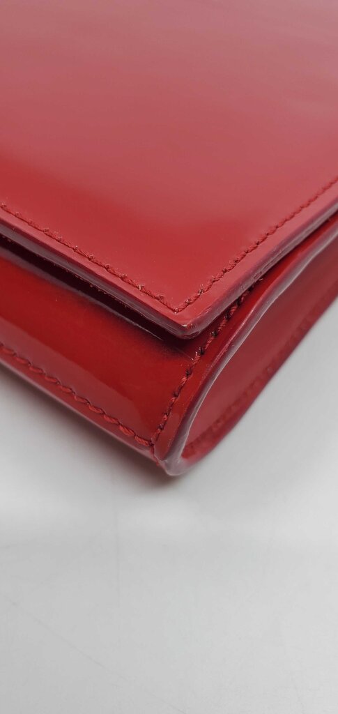YSL Patent Monogram Large Belle De Jour Clutch in Red