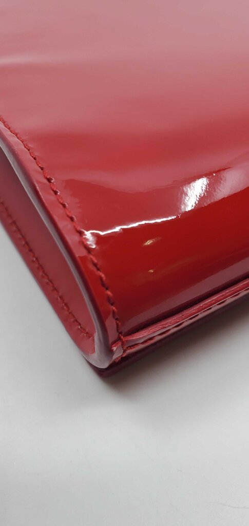 YSL Patent Monogram Large Belle De Jour Clutch in Red