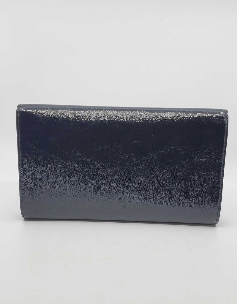 YSL Textured Patent Monogram Large Belle De Jour black