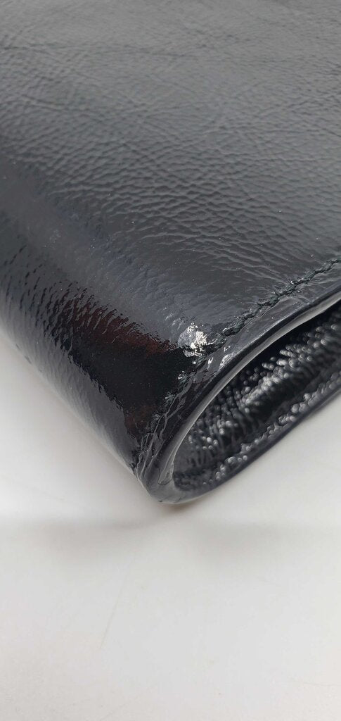 YSL Textured Patent Monogram Large Belle De Jour black