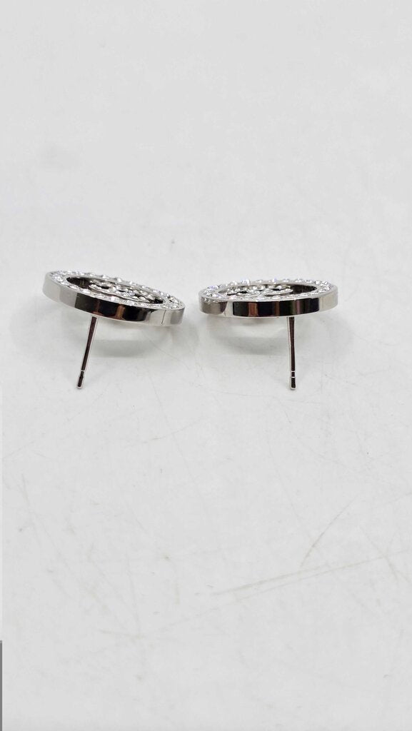 CHANEL 2020 CRYSTAL CC ROUND EARRINGS