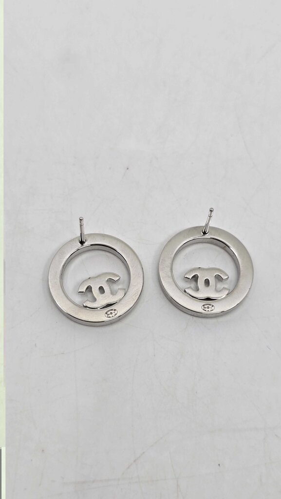 CHANEL 2020 CRYSTAL CC ROUND EARRINGS